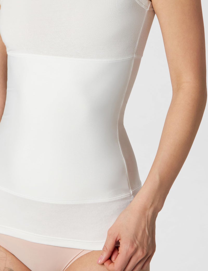 Yummie TummieÂ® Boyfriend 3-Panel Shaping Tank, White, Medium - Image 4